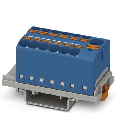 Phoenix Contact - Durchgangs-Reihenklemme Verteilerblock PTFIX10/12X4-NS35BU − 8 Stück