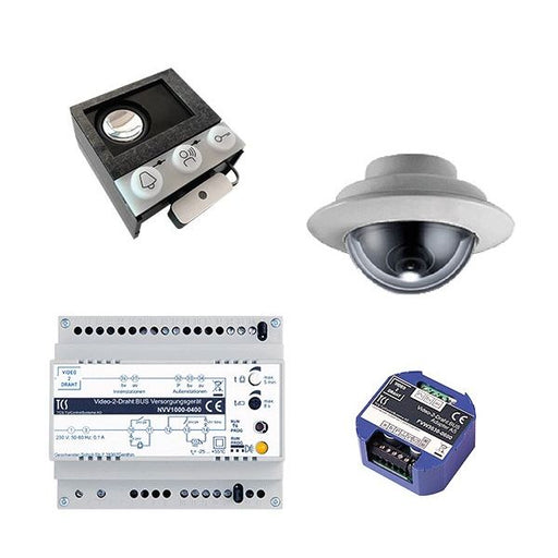TCS Tür Control - Türsprech-Set Videosprechanlgenset color VK07 m. Einbau Domekamera
