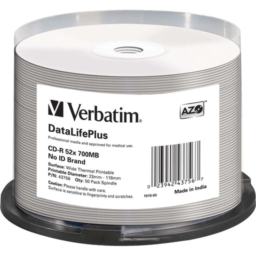 Verbatim - Speichermedium digital CD-R 80min/700MB/52x 43756 (VE50) Cakebox (50 Disc)