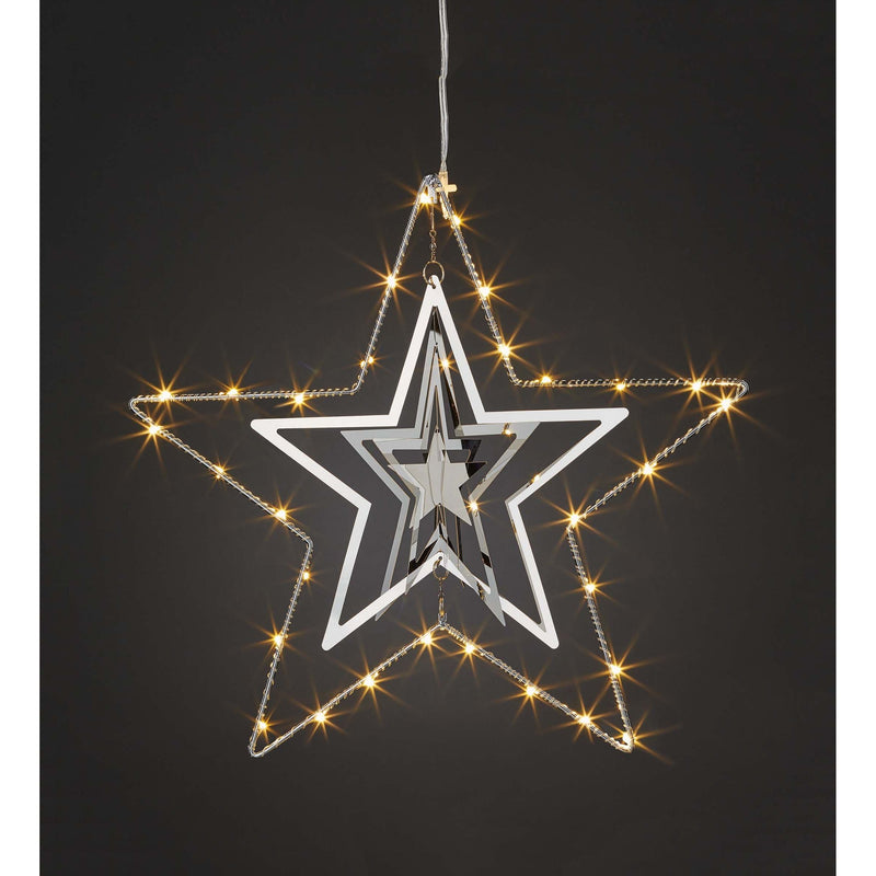 Hellum - Festbeleuchtung LED-3D Metall-Stern 522990 Durchm.30cm LED ww