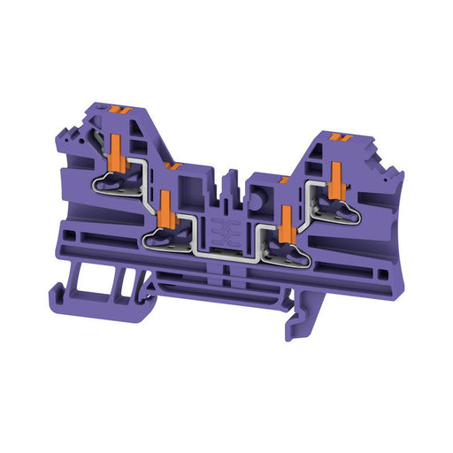 Weidmüller - Durchgangs-Reihenklemme Klemme, PUSH IN, violett AL4C 2.5 VT − 50 Stück
