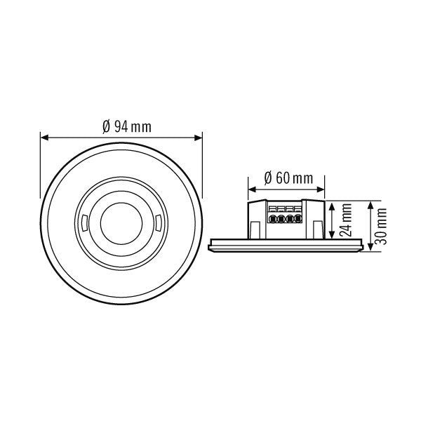 ESYLUX - Bussystem-Bewegungsmelder Design-Präsenzmelder PD-FLAT #EP10427541 rund weiß
