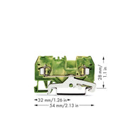 WAGO - Schutzleiter-Reihenklemme Schutzleiterklemme 280-907 gn/ge 0,08-2,5qmm