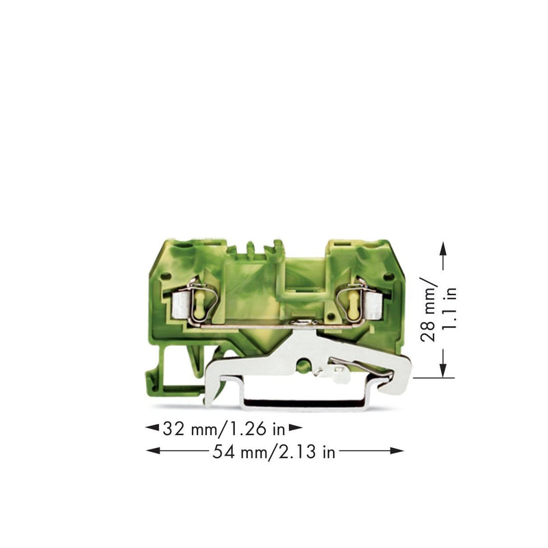 WAGO - Schutzleiter-Reihenklemme Schutzleiterklemme 280-907 gn/ge 0,08-2,5qmm