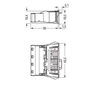 WAGO - Geräteanschluss für steckbare Gebäudeinstallation Snap-In-Stecker 770-734/007-000 4-polig,weiß − 100 Stück