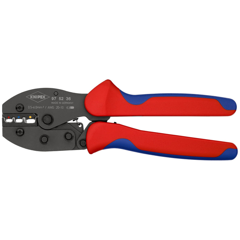 Knipex - Presswerkzeug Kabelschuhe/Verbinder, Aderendhülsen, Schirmanschluss PreciForce Crimpzange 97 52 36 SB PreciForce, 220mm
