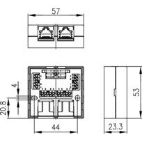 Telegärtner - Kommunikationsanschlussdose Kupfer Anschlussdose rws 100022997 VAD8/8 Comp-S,gesch