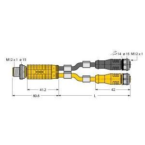 Turck - Passiver Sensor-/Aktor-Verteiler (mit Leitung) Zweifachverteiler VBRS4.4-2 #6631286 − 1 Stück