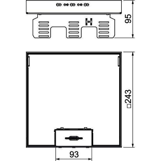 OBO Bettermann - Nivellierbare Kassette für Kanaleinbau, Doppel- und Hohlboden Kassette quadratisch RKSN2 UZD3 9VS25 243x243mm