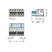 WAGO - Kabelsteckverbinder für Leiterplattensteckverbinder 1-Leiter-Federleiste 2721-110/026-000 Push-inCAGECLAMP,lgr − 50 Stück