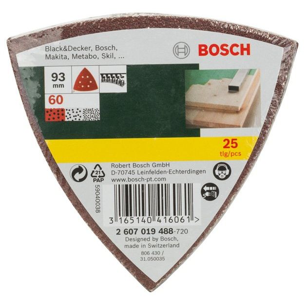 Bosch - Schleifpapierset Schleifblatt-Set für 2607019488 Deltaschleifer 93 mm