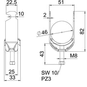 OBO Bettermann - Bügelschelle BS-H1-M-46 A4 40-46mm − 25 Stück