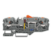 WAGO - Trenn- und Messtrenn-Reihenklemme Erdleiter-Trennklemme 2206-1671/1000-850 orange,grau − 25 Stück