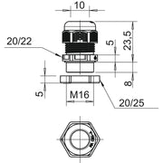 OBO Bettermann - Kabelverschraubung V-TEC VM16+ OR m. Gegenmutter − 10 Stück