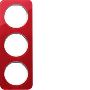 Berker - Abdeckrahmen Rahmen 3-fach 10132349 rot trans./polws glz