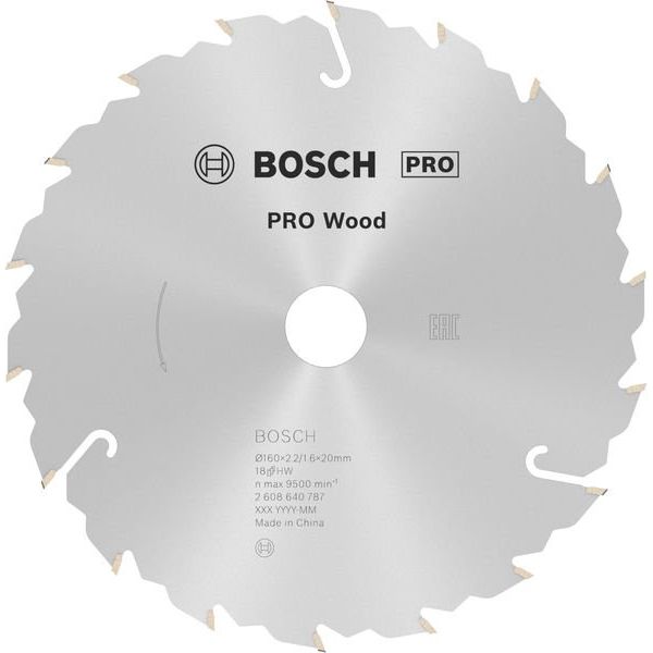 Bosch - Kreissägeblatt PRO Wood Kreissägeblatt, 2608640787 160 x 2,2 x 20 mm