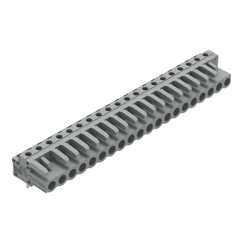 WAGO - Leiterplattensteckverbinder THT-Federleiste abgewink. 232-250 Rastermaß 5mm,grau − 10 Stück