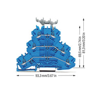 WAGO - Durchgangs-Reihenklemme Dreistockklemme 2002-3234 N/N/N,blau − 50 Stück