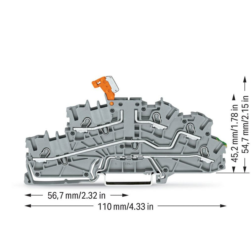 WAGO - Installations-Etagenklemme Installationsetagenklemme 2003-6644 2,5 mm²,grau − 50 Stück