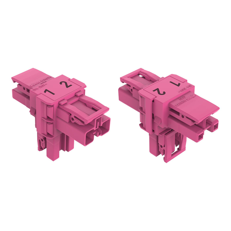 WAGO - Kompaktverteiler für steckbare Gebäudeinstallation T-Verteiler 2-polig 770-1703 Kod. B,pink − 50 Stück