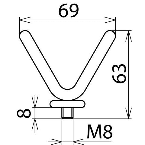 DEHN - Zubehör/Ersatzteile für Sicherheitsgeräte Gabelelektrode EL M8 G PHE B 69mm mit