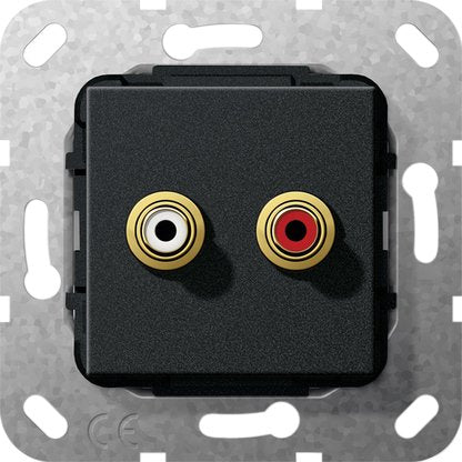 Gira - Einsatz/Abdeckung für Kommunikationstechnik Cinch Audio Kabelpeitsche 563310 UP Tragring sw matt