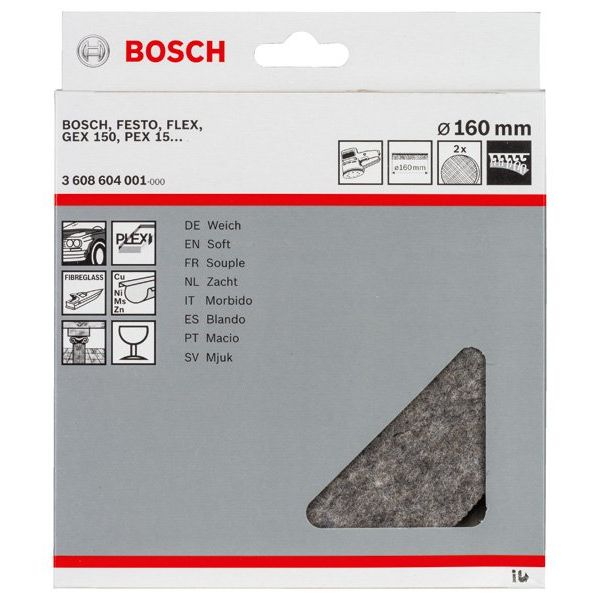 Bosch - Systemzubehör für Schleifen/Polieren (Akku/elektrisch/Druckluft) Polierfilz für 3608604001 Exzenterschleifer