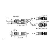 Turck - Passiver Sensor-/Aktor-Verteiler (mit Leitung) Zweifachverteiler VBRK4.4-2 #6629966