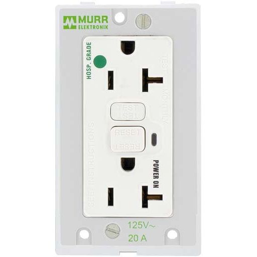 Murrelektronik - Schalter-/Steckdosenkombination Frontplattenschnittstelle 4000-68000-3280000 GFCi/2 x NEMA 5-20R