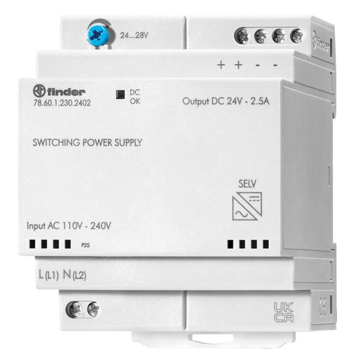 Finder - Gleichstromversorgung Schaltnetzteil 78.60.1.230.2402 24V 60W