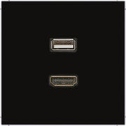 Jung - Multifunktions-Anschlussdose Multimedia-Anschluss sw MA LS 1163 SW HDMI/USB m.Tragring