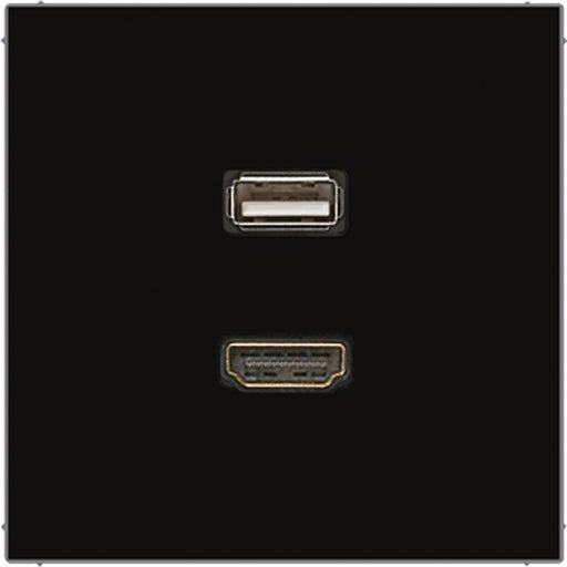 Jung - Multifunktions-Anschlussdose Multimedia-Anschluss sw MA LS 1163 SW HDMI/USB m.Tragring