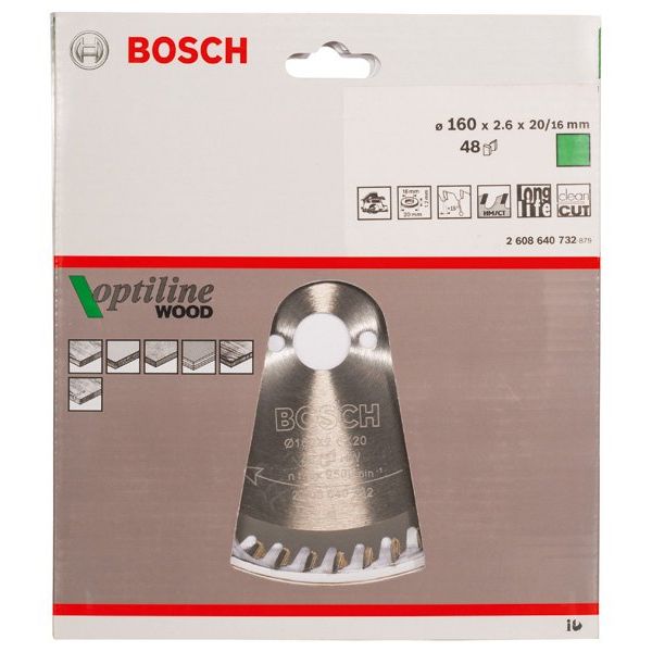 Bosch - Kreissägeblatt PRO Wood Kreissägeblatt, 2608640732 160 x 2.6 x 20 mm