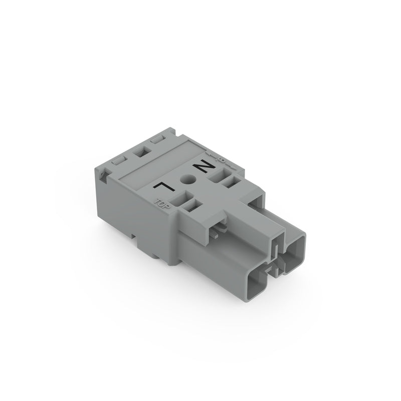 WAGO - Steckverbinder für steckbare Gebäudeinstallation Stecker 2-polig 770-252/060-000 Kod. B,grau − 100 Stück