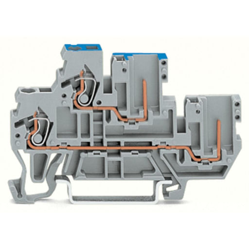 WAGO - Durchgangs-Reihenklemme 1Leiter/1PinDoppelstockkl. 870-103 2,5 mm²,grau − 50 Stück
