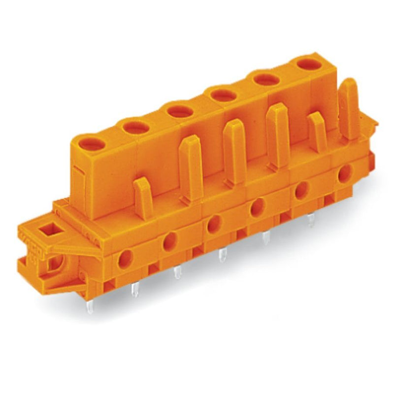 WAGO - Leiterplattensteckverbinder THT-Federleiste gerade 232-771/031-000 Maß 7,62mm,orange − 10 Stück