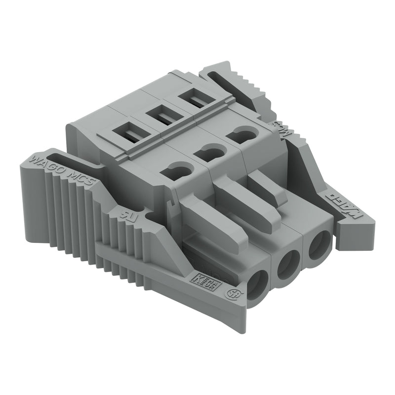 WAGO - Kabelsteckverbinder für Leiterplattensteckverbinder 1-Leiter-Federleiste 231-103/037-000 CAGECLAMP,2,5 mm²,gr − 50 Stück