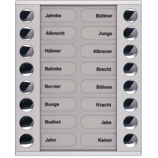 TCS Tür Control - Montageelement für Türstation Audioaußenstation 2-reihig PET16-EN/04 Erw.16 Tasten silber