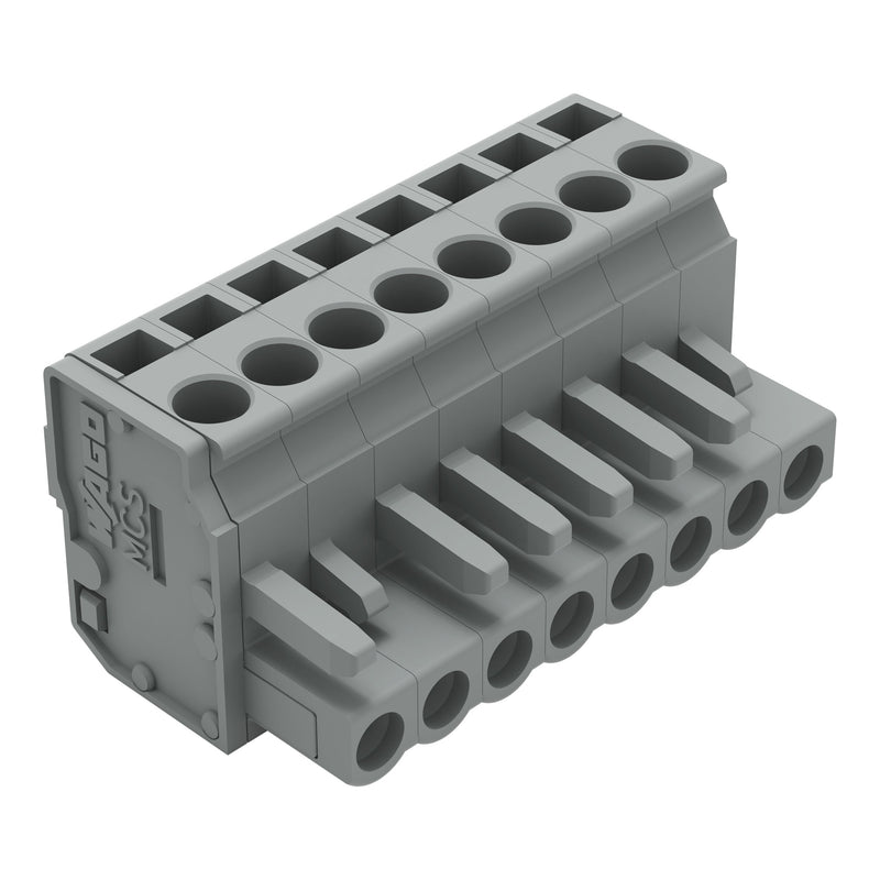WAGO - Kabelsteckverbinder für Leiterplattensteckverbinder 1-Leiter Federleiste 232-208/026-000 CAGECLAMP 2,5mm²,gr − 50 Stück