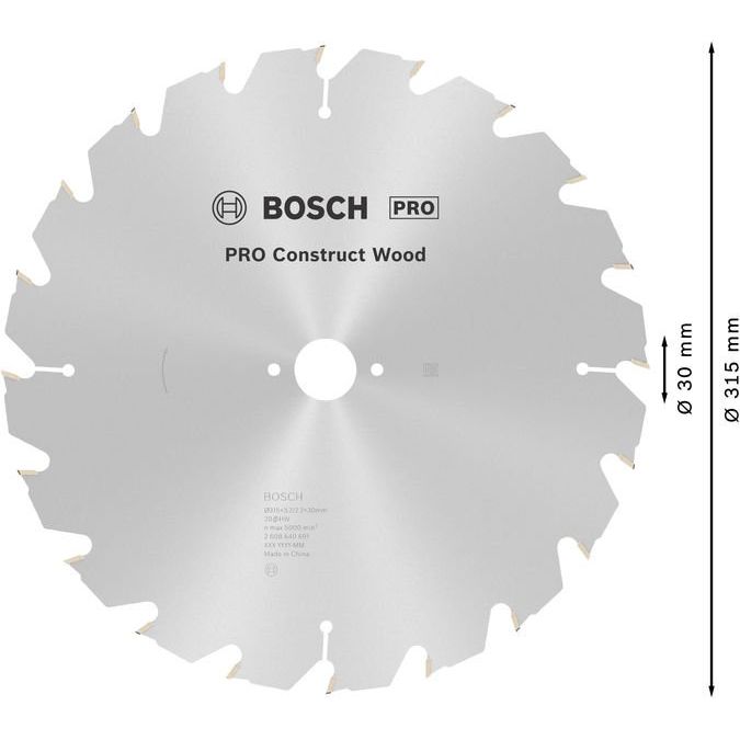 Bosch - Kreissägeblatt PRO Construct Wood 2608640691 Kreissägeblatt 315 x