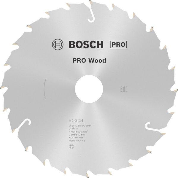 Bosch - Kreissägeblatt PRO Wood Kreissägeblatt, 2608640801 190 x 2,4 x 30 mm