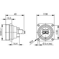 Telegärtner - Modularer Steckverbinder TOC Flanschset IP68 100007404 LC Duplex Kupplung