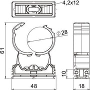 OBO Bettermann - Rohrschelle proQuick-Schelle PQ-28 SWS 27,5-32mm signalweiß − 10 Stück