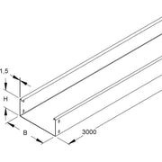 Niedax - Kabelrinne RSU 85.600 F OV 85x600x3000mm − 3 Meter