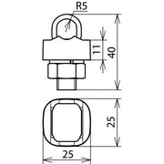 DEHN - Verbinder für Blitzschutz KS-Verbinder St/tZn KSV 7.10 FER STTZN f. Rd 7-10mm