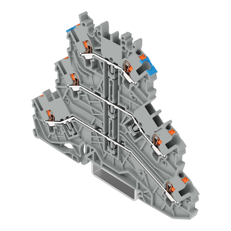 WAGO GmbH & Co. KG - Durchgangs-Reihenklemme Dreistockklemme 2200-3203 gr − 40 Stück