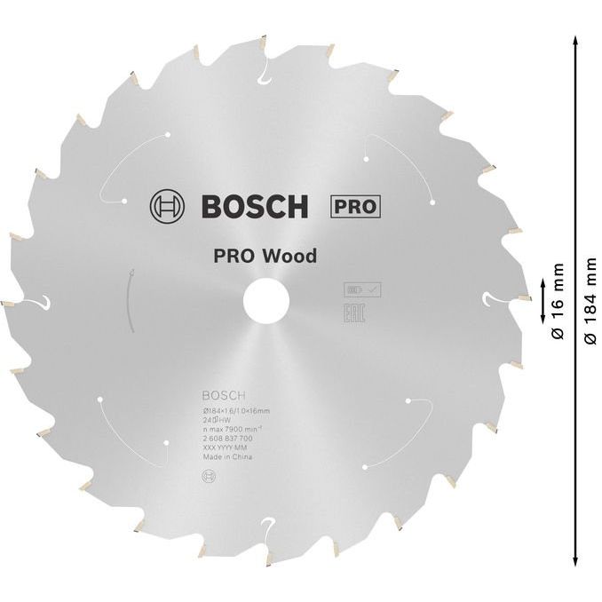Bosch - Kreissägeblatt PRO Wood cordless 2608837700 Kreissägeblatt 184 x