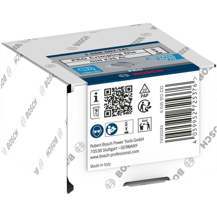 Bosch - Einsatz für Presswerkzeug Kabelschuhe/Verbinder, Aderendhülsen, Schirmanschluss PRO Presseinsatz, K25 AL, 2608001141 150 mm², Aluminiume