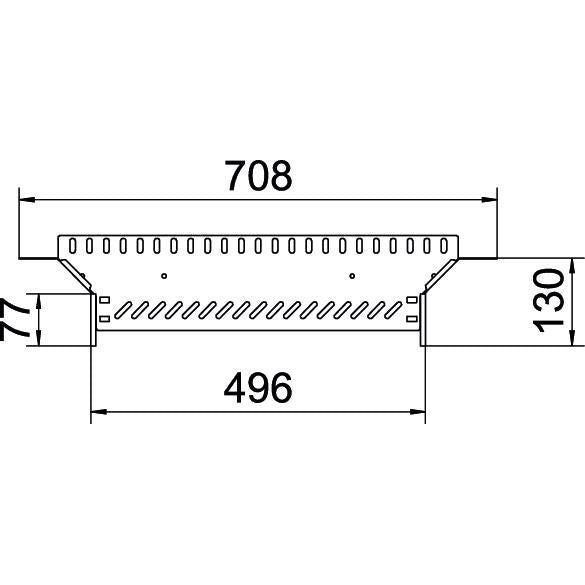 OBO Bettermann - Anbau-Abzweigstück für Kabelrinne Anbau-Abzweigstück RAA 150 A2 Kabelrinne 110x500
