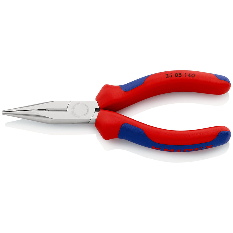 Knipex - Flachzange Flachrundzange 25 05 140 mit Schneide, 140mm
